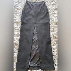 Maxi Black Skirt with Front Slit